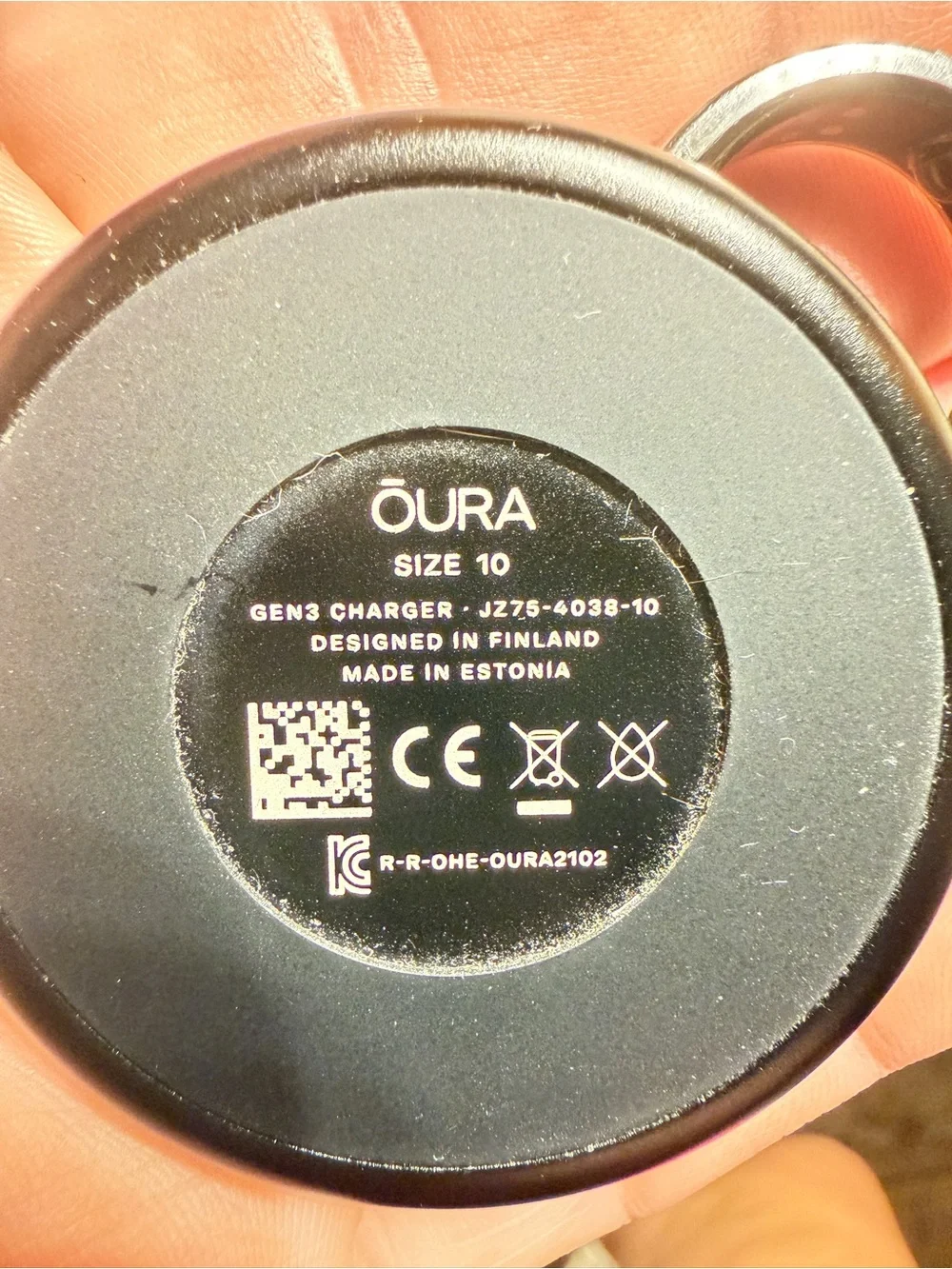 Oura Gen3 Smart Ring in brushed nickel — Size 10